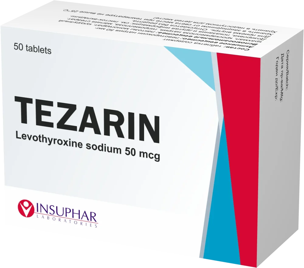 Tezarin - Levothyroxine 25mcg, 50mcg or 100mcg Tablets №50